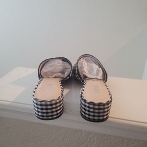 Bar III gingham mules